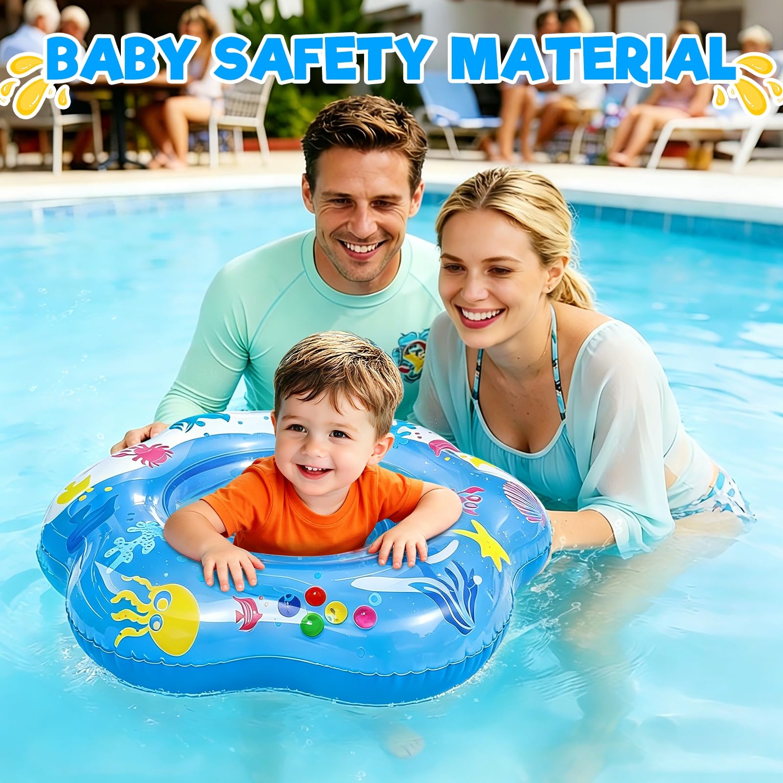 two air valves for quick inflation and deflation on baby float