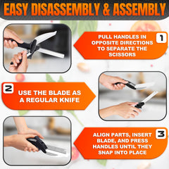 Sturdy blades and plastic board for vegetables and meats