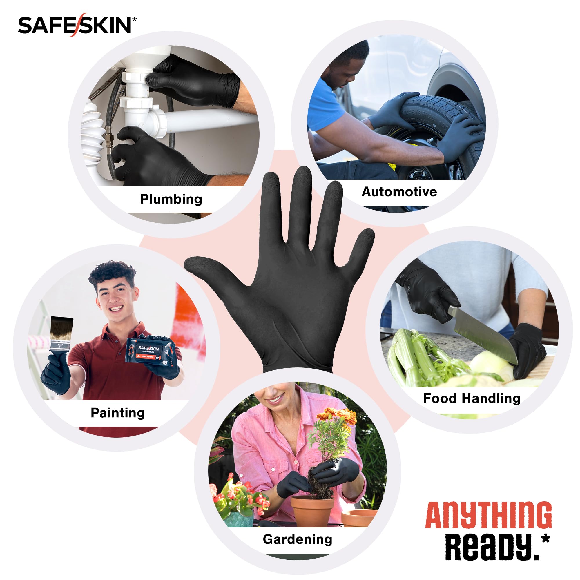 Nitrile disposable gloves latex free powder free for plumbing