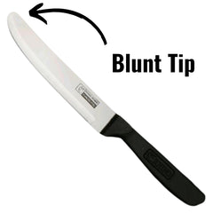 Safety blunt knives with plastic handle for secure grip