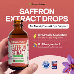 Saffron drops for kids and adults use closeup