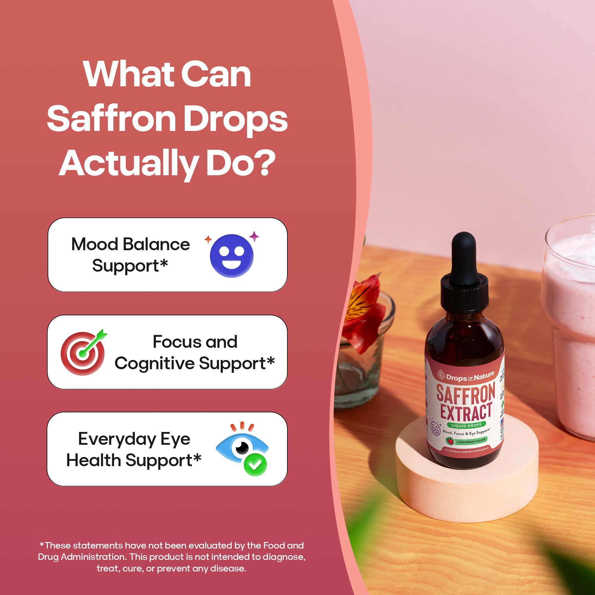 Third-party lab tested saffron supplement bottle