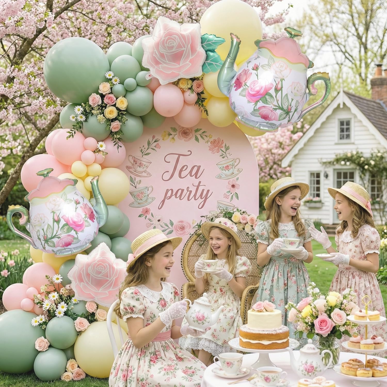 Sage green 12in balloons included for garden party decor