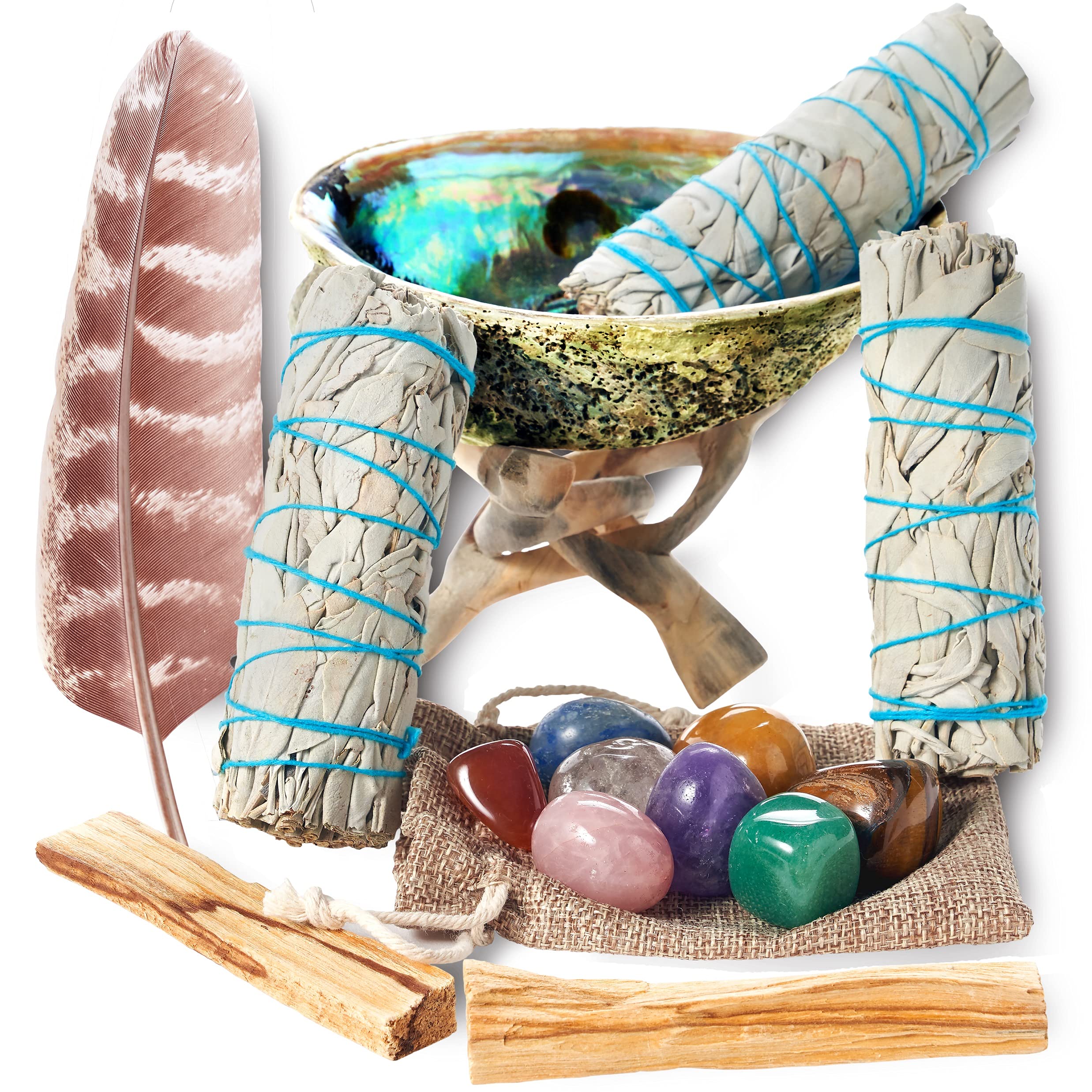 Hand Carved Wood Stand for Sage Smudge Kit