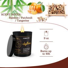 sagittarius candle gift closeup label