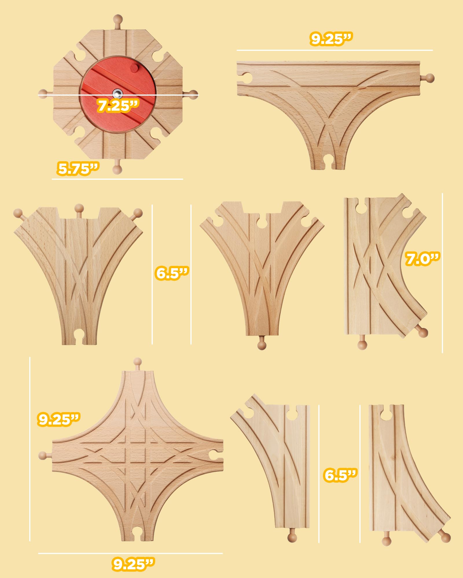 SainSmart Jr. portable wooden train track set 8pcs