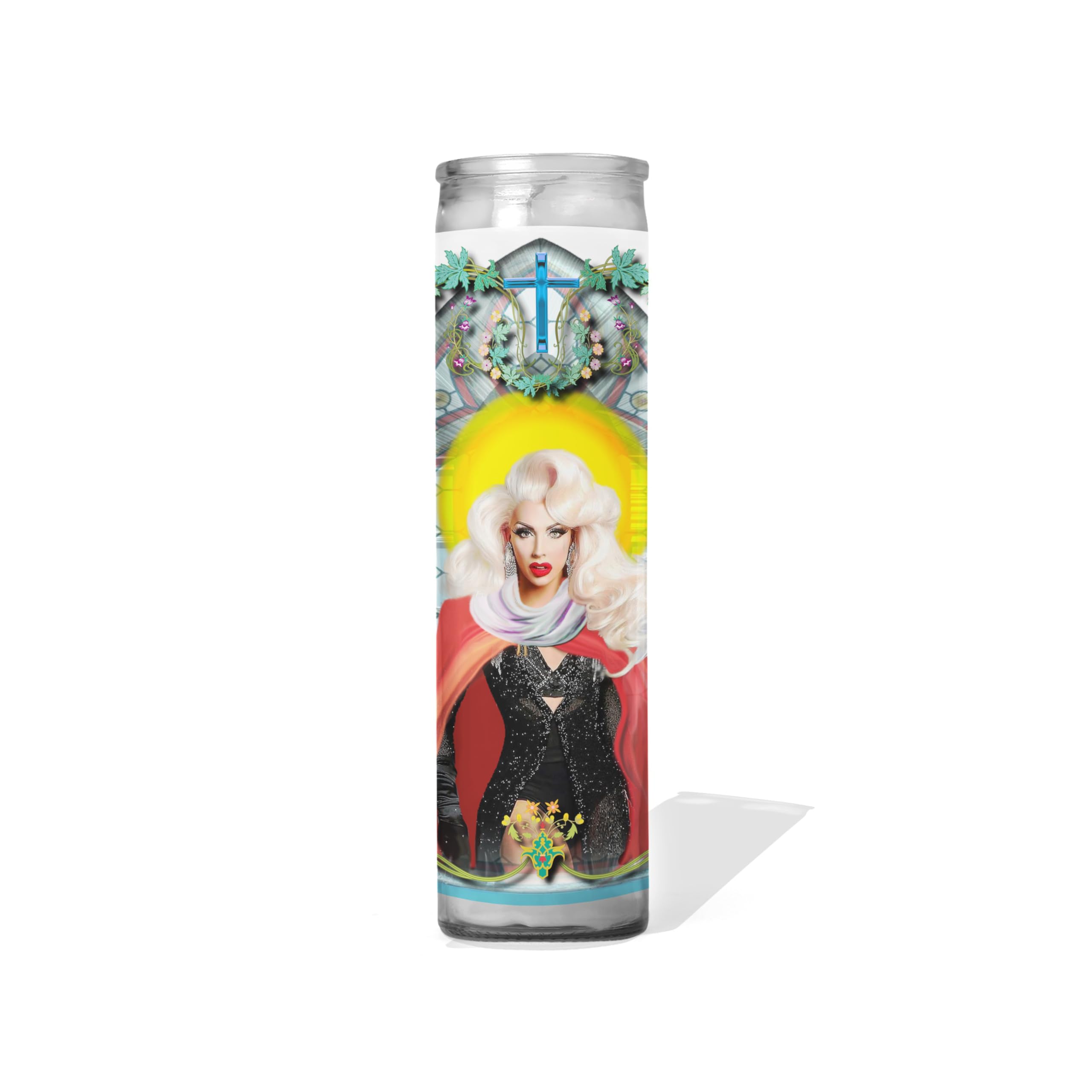 Saint Alyssa Edwards Celebrity Prayer Candle unscented 8in glass votive