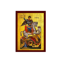 Saint George icon wall hanging Byzantine wood plaque