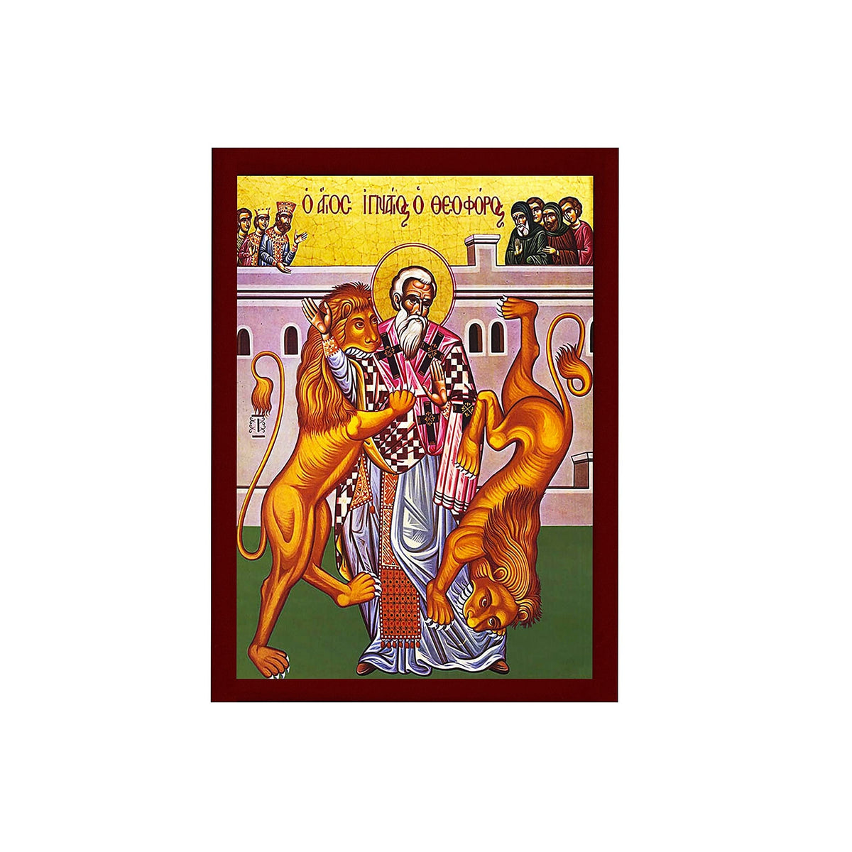 Saint Ignatius icon on wood plaque
