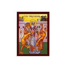 Saint Ignatius icon on wood plaque