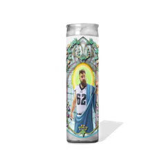 Saint Jason Patron Saint of Philly Celebrity Prayer Candle unscented 8 inch glass votive handmade in USA