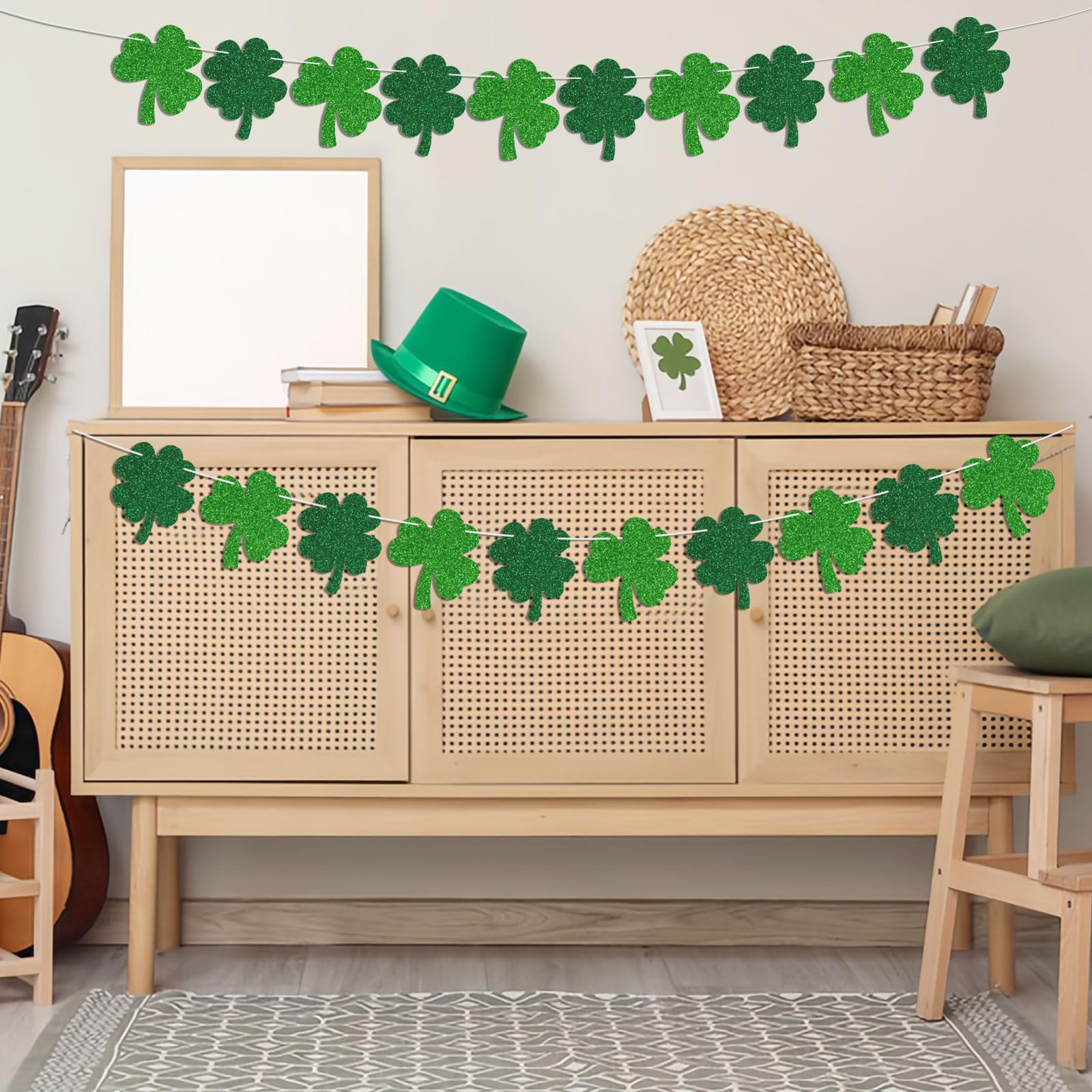 Saint Patrick banner decor for mantel display