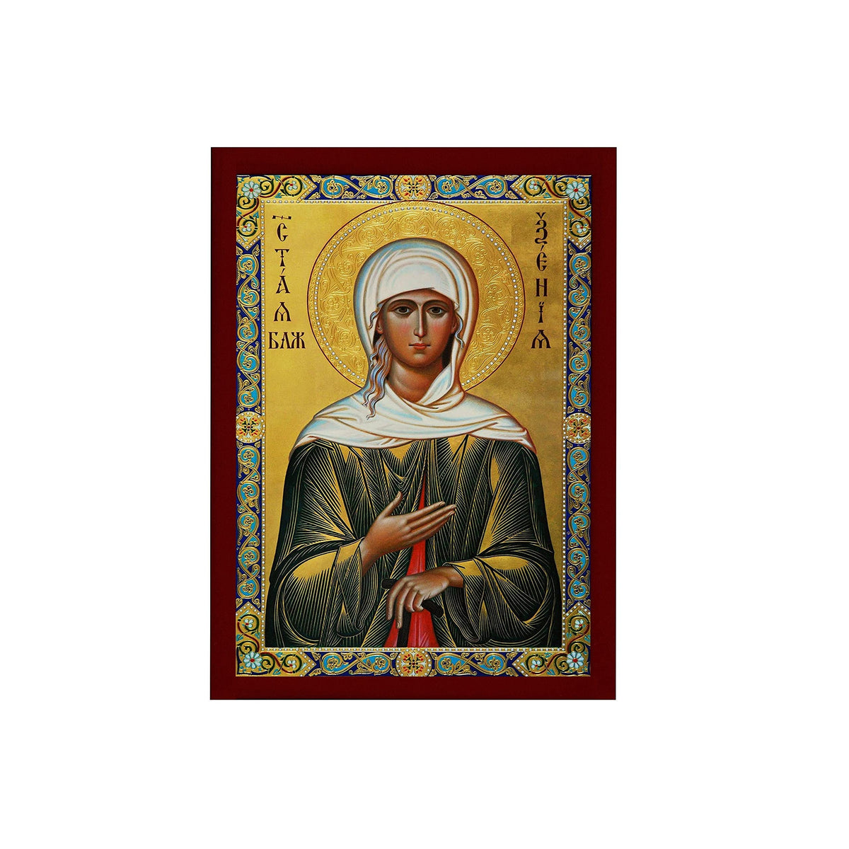 Saint Xenia icon wall hanging Byzantine wood plaque