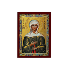 Saint Xenia icon wall hanging Byzantine wood plaque