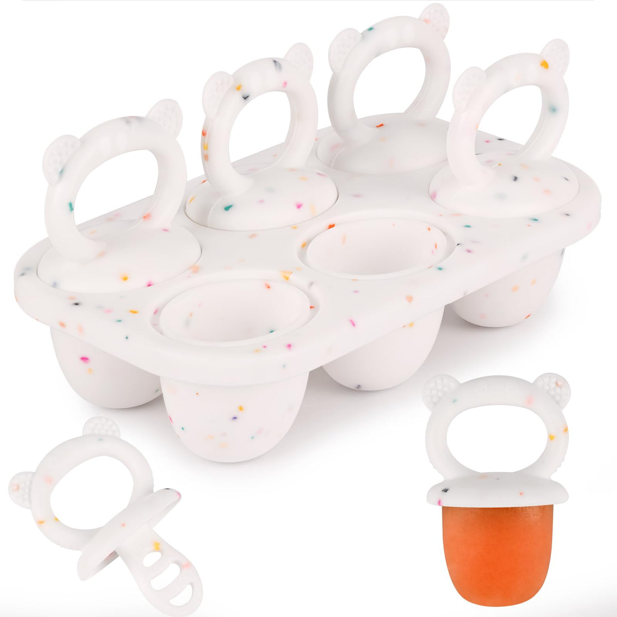 Sakolla mini 6 cavity silicone ice pop mold with sticks