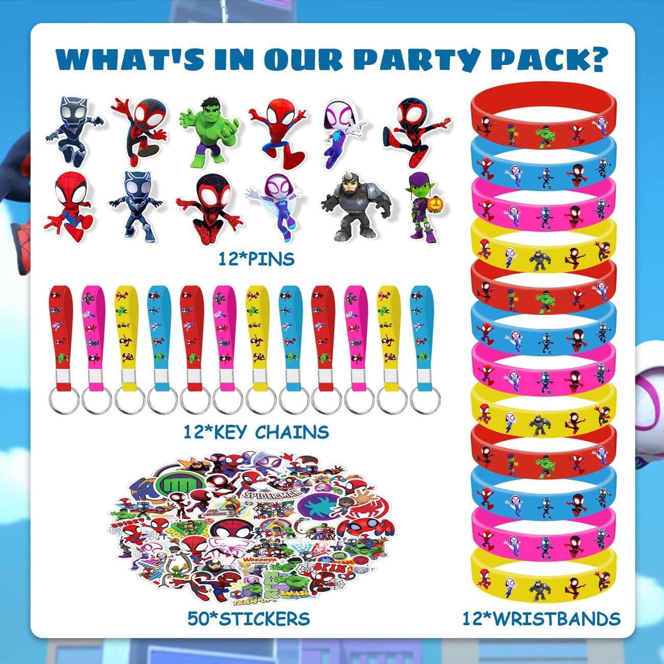 spidey birthday party gifts assortment