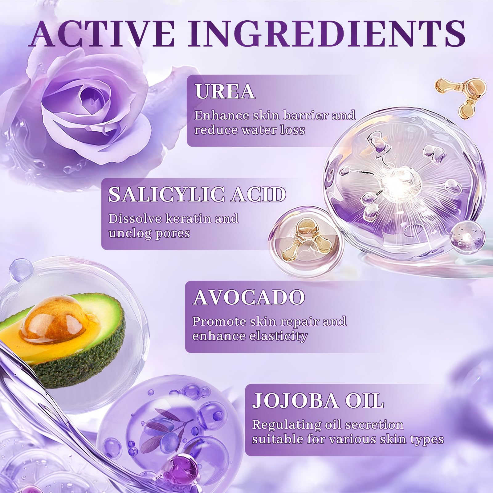 Cream contains 2% salicylic acid for exfoliation on feet