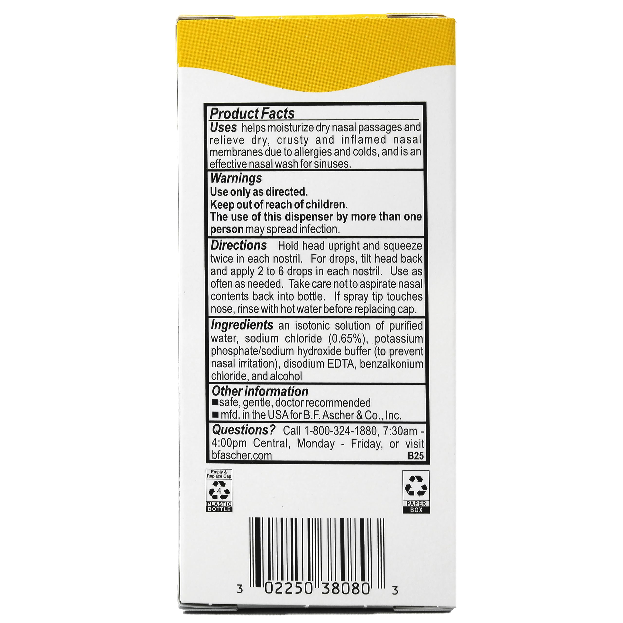 Saline nasal mist Ayr 50 mL product packaging