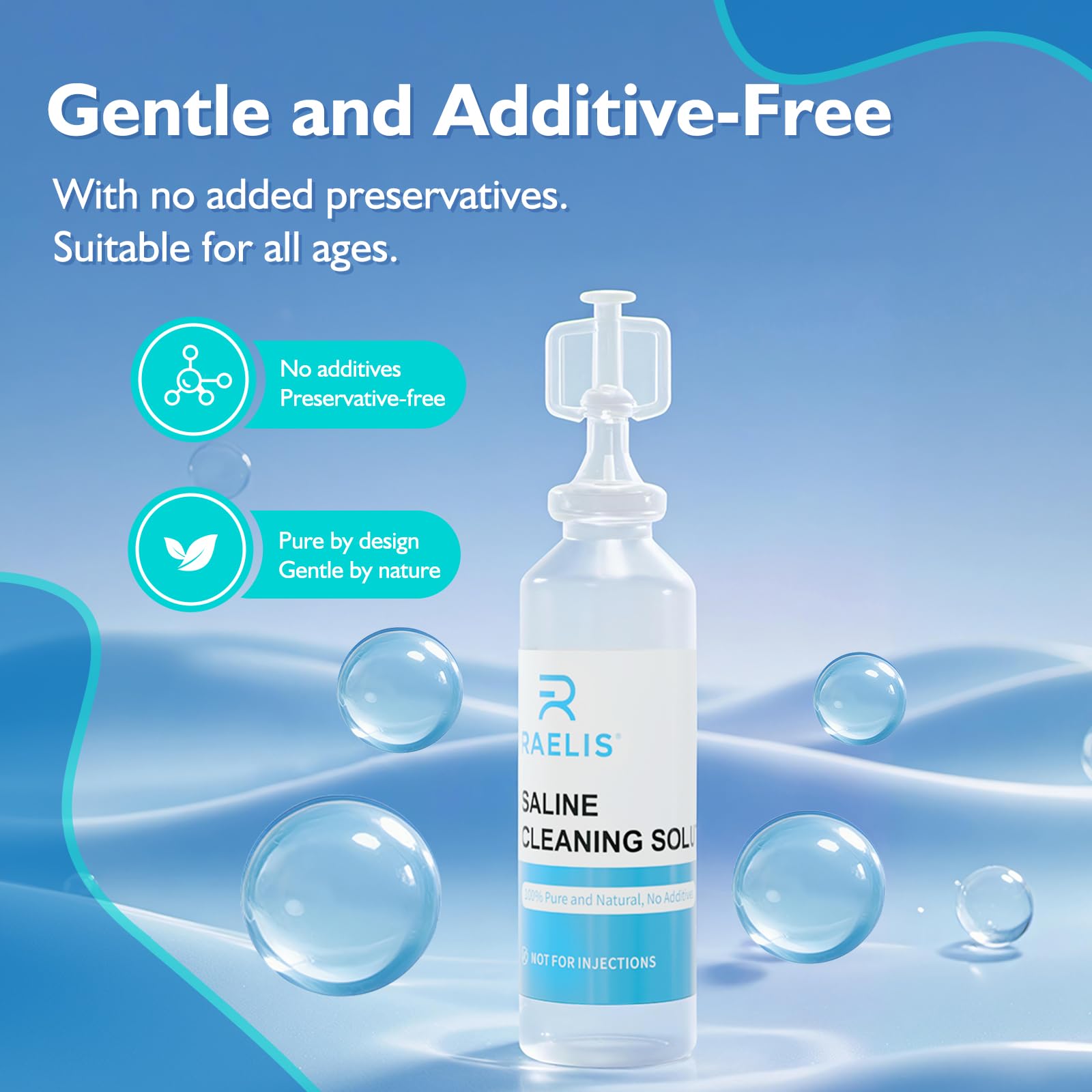 Twist off top 5 mL saline vial RAELIS