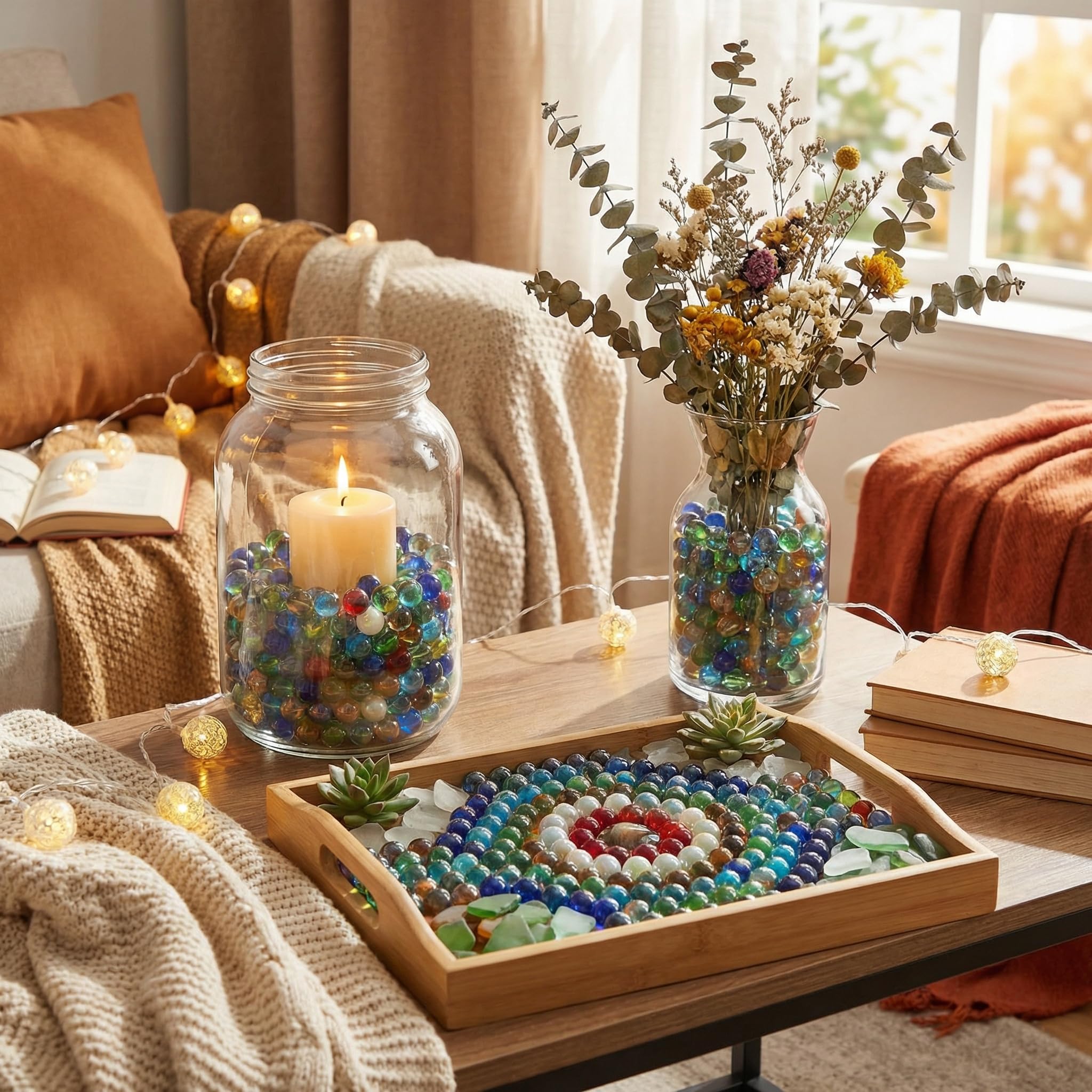 0.6-inch marbles bulk 55 pieces for decor