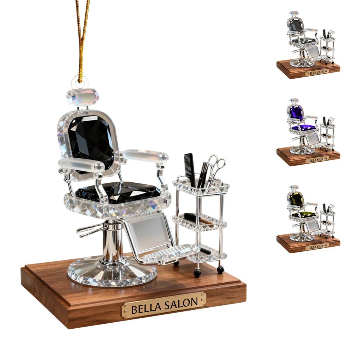 Salon Barber Chair acrylic ornament personalized keepsake