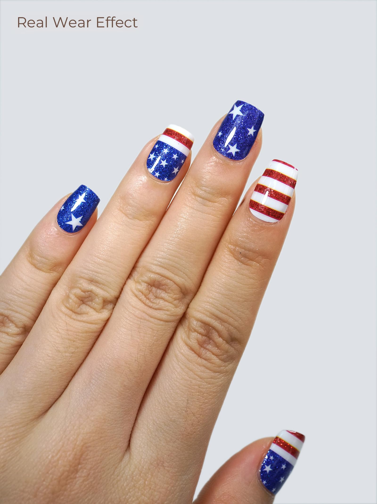 Nail strips with cleaning wipes and tools included