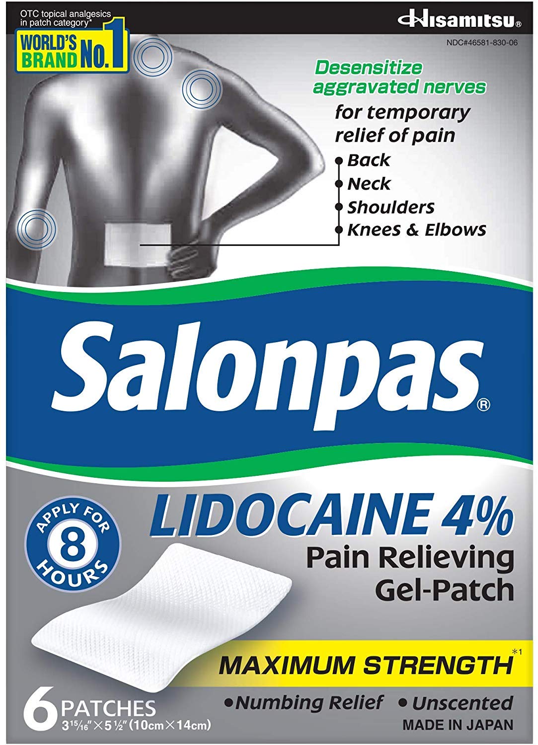 Salonpas lidocaine gel patch 5 pack bundle packaging