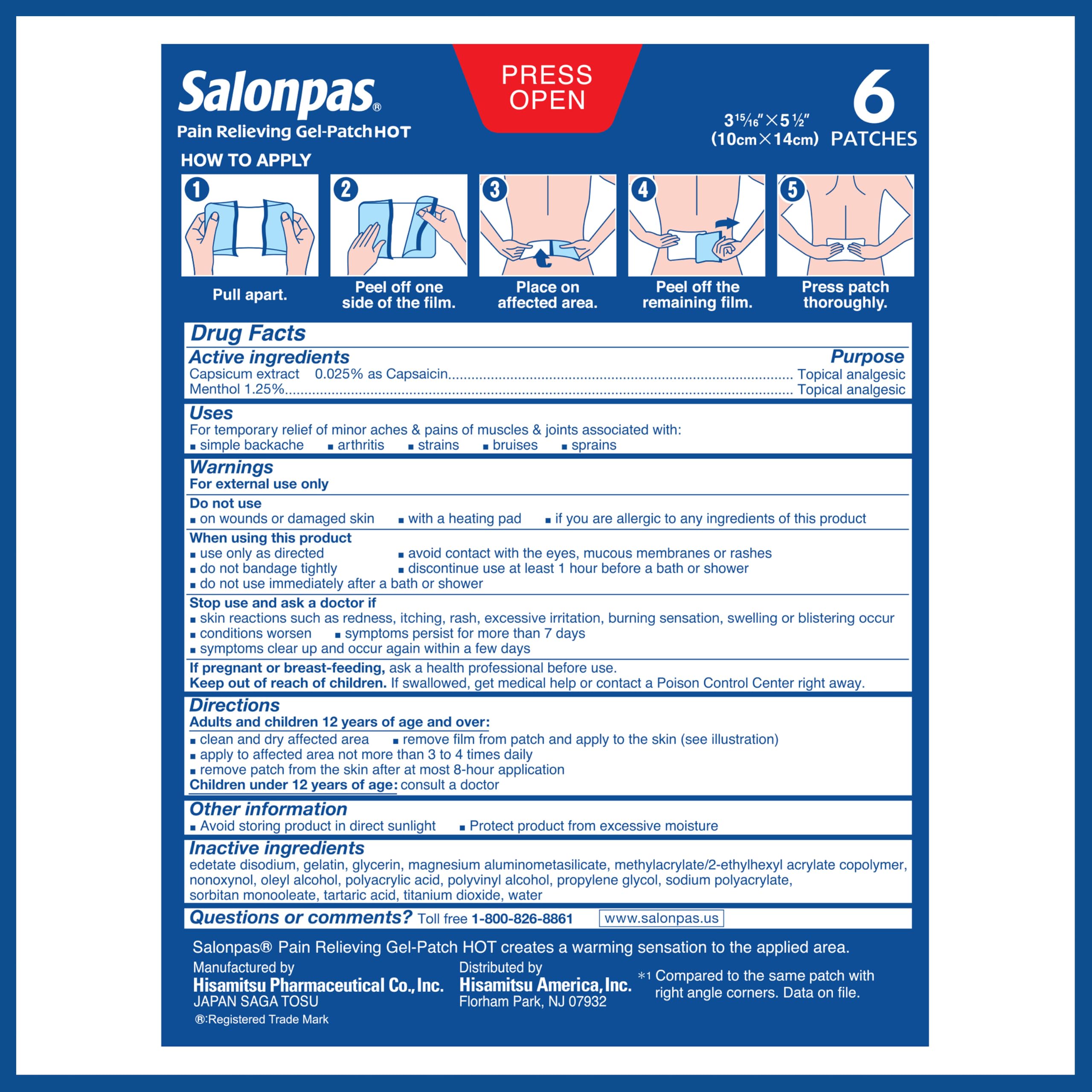 Salonpas Gel Patch HOT ready for application concept image