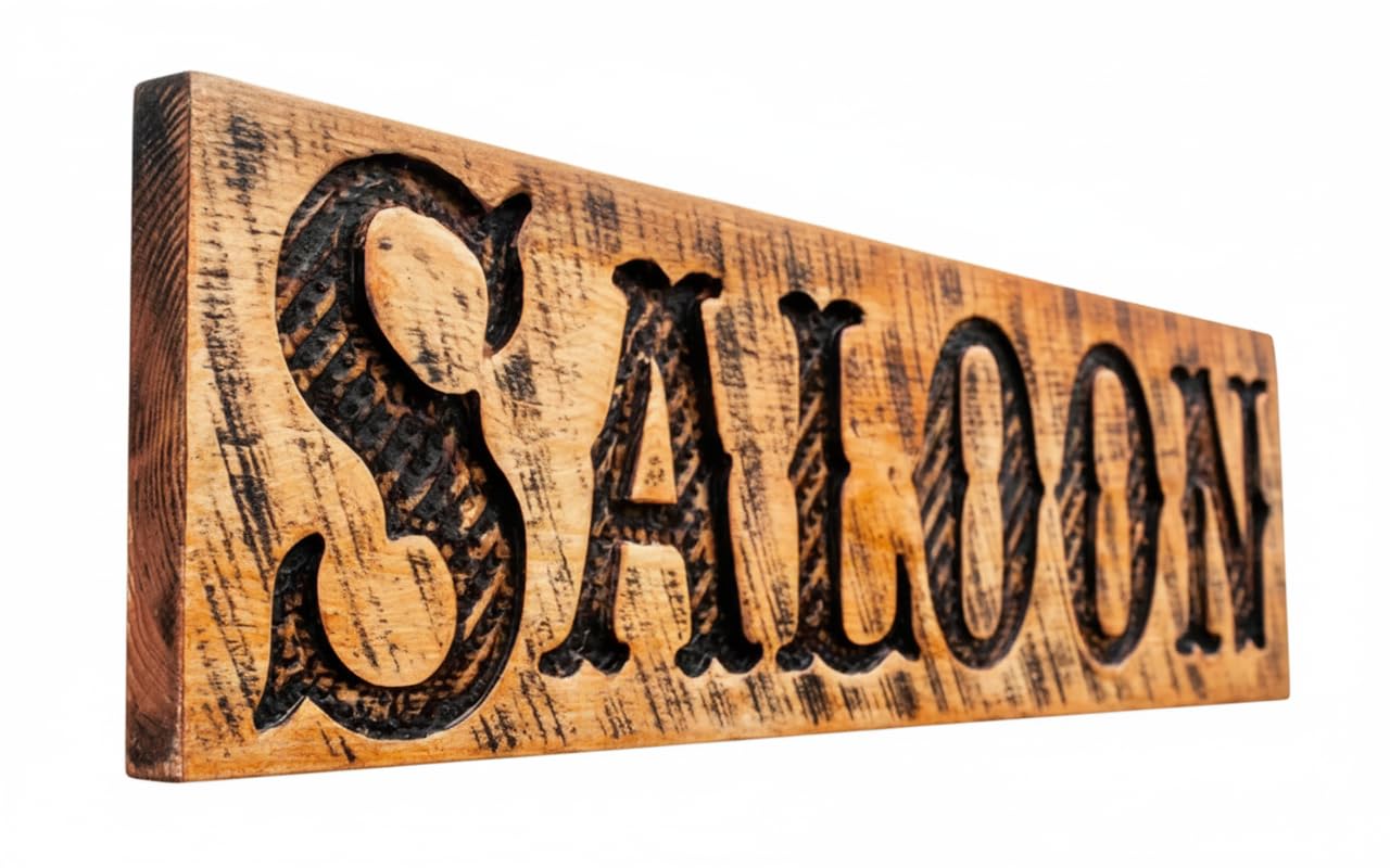 SALOON Sign by Americana Signs carved from locally sourced solid lumber