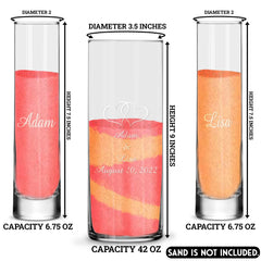 Center vase with customizable monogram and names