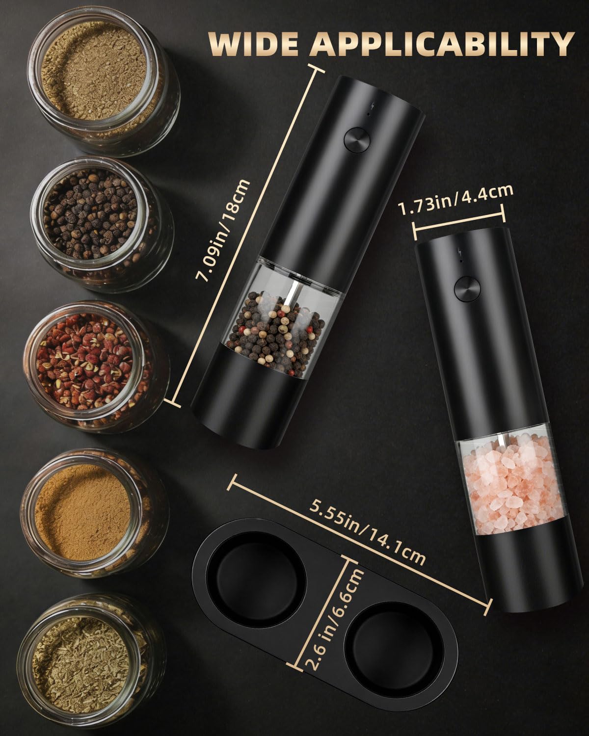Gift-ready packaging for salt pepper grinder set