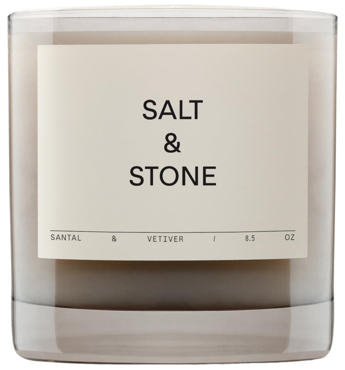 SALT & STONE Santal & Vetiver scented candle 8.5 oz glass jar with cotton wick