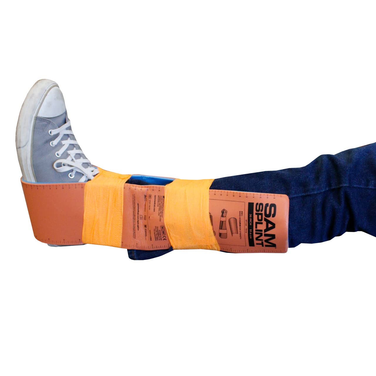 Sam Splint emergency immobilizer orange blue