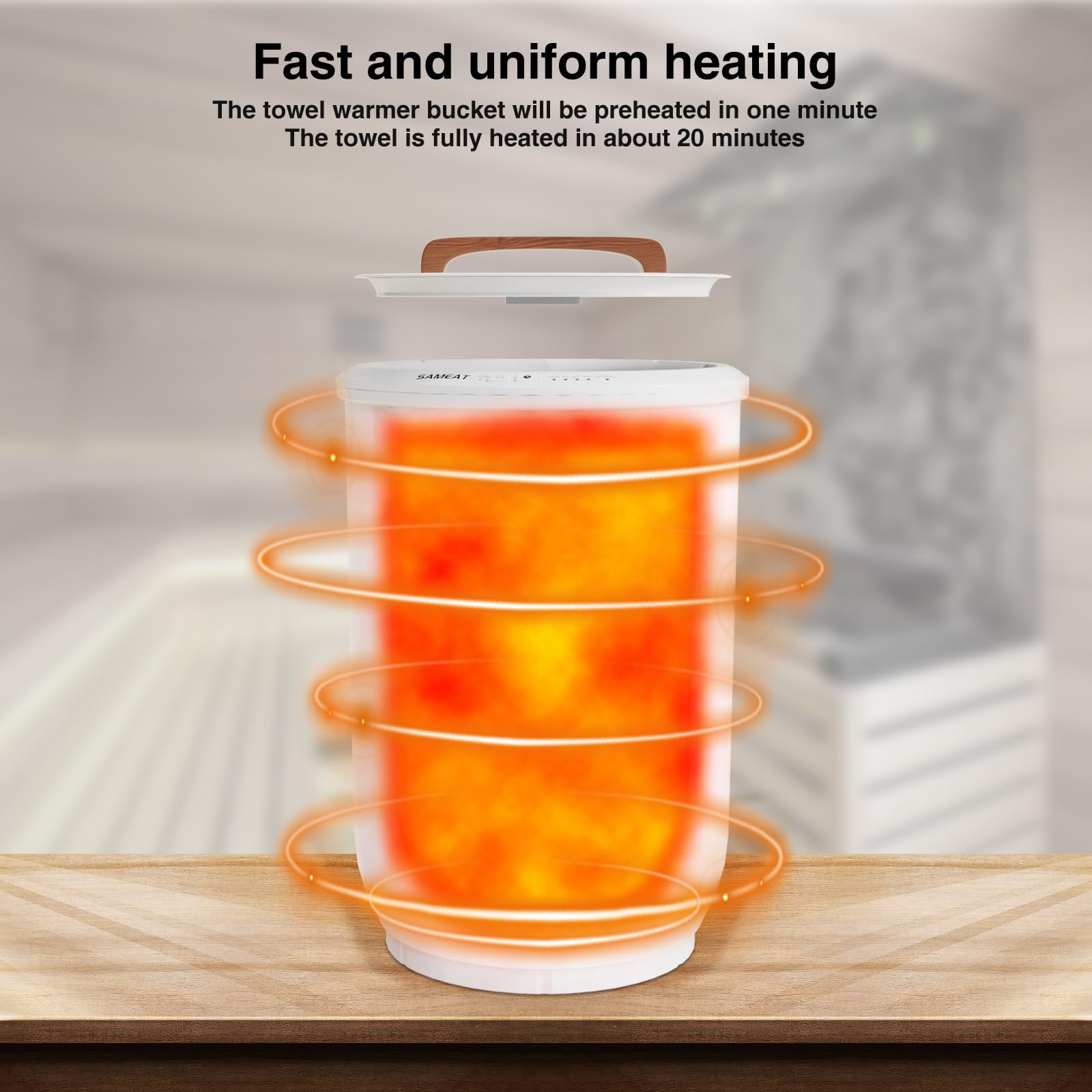SAMEAT bathroom towel warmer large bucket design close up
