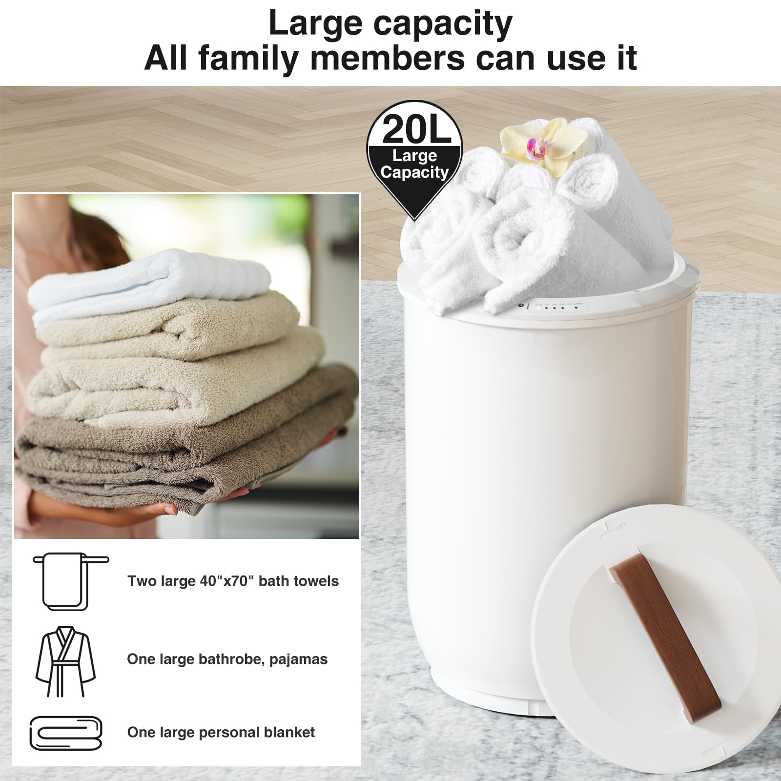 Bucket style towel warmer for bathroom by SAMEAT
