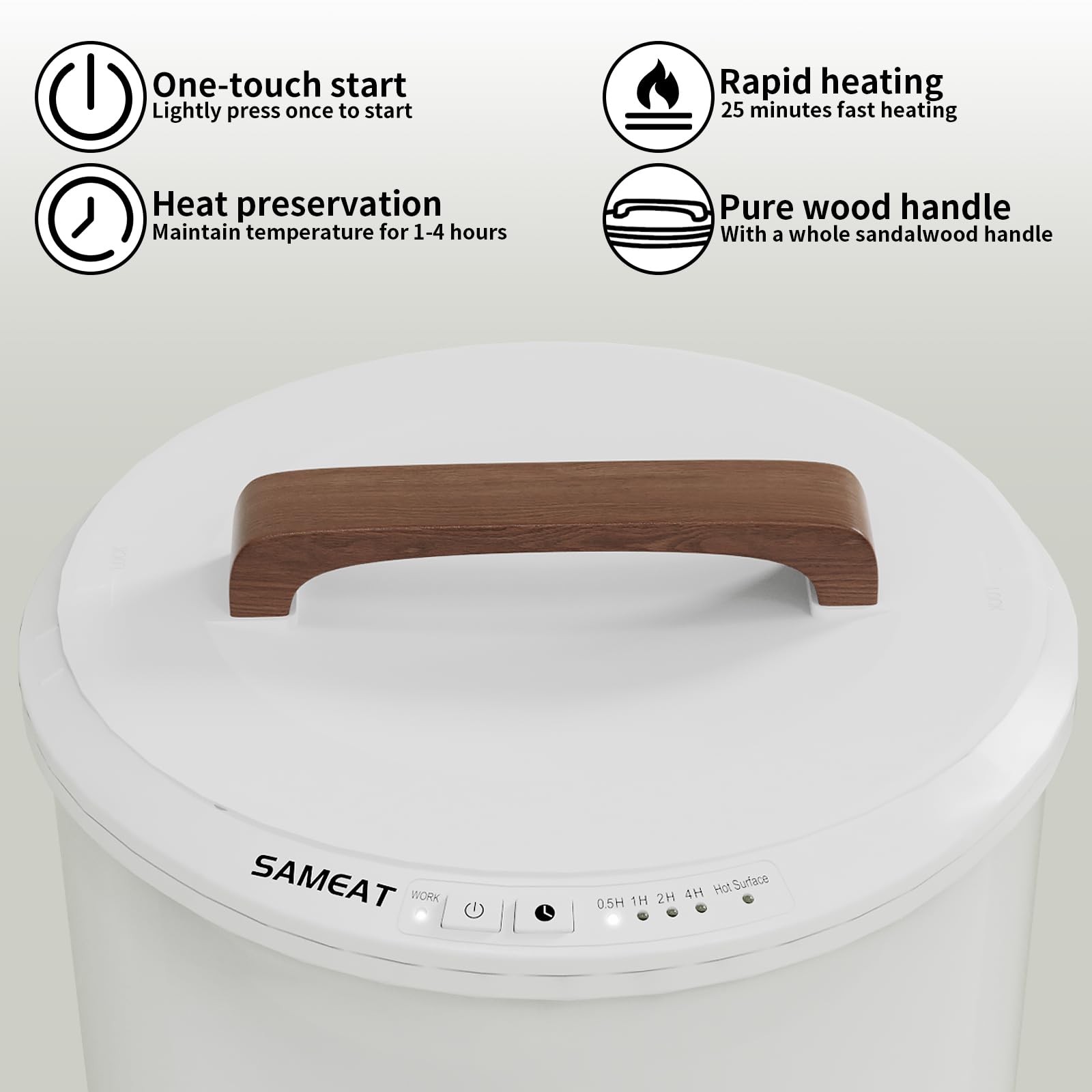 Large bucket style towel warmer with wood handle by SAMEAT