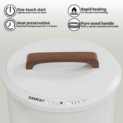 Large bucket style towel warmer with wood handle by SAMEAT