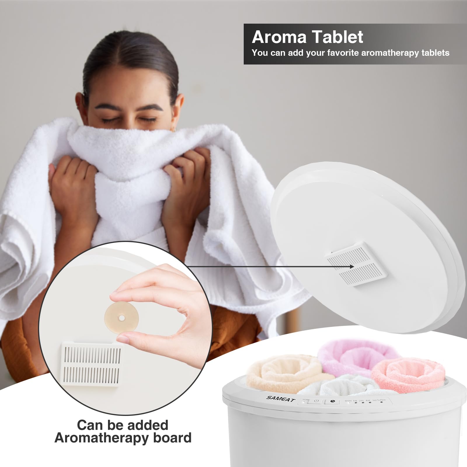 SAMEAT heated towel warmer bucket unit in bathroom