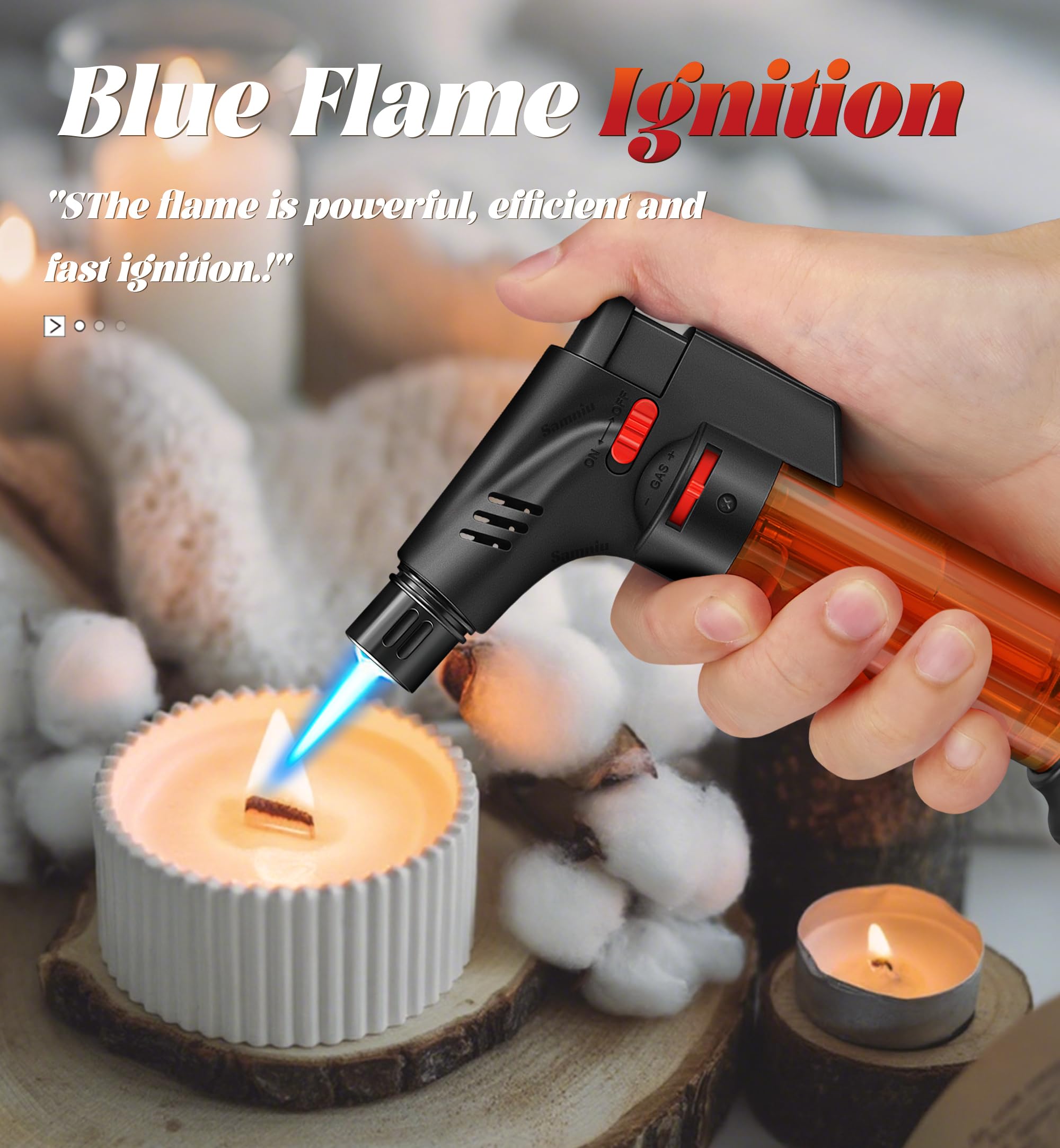 Samniu four pack torch lighter assorted colors