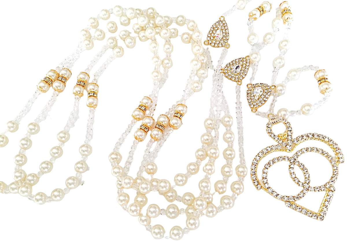 San Joaquin Creations non-catholic wedding lasso ivory pearls