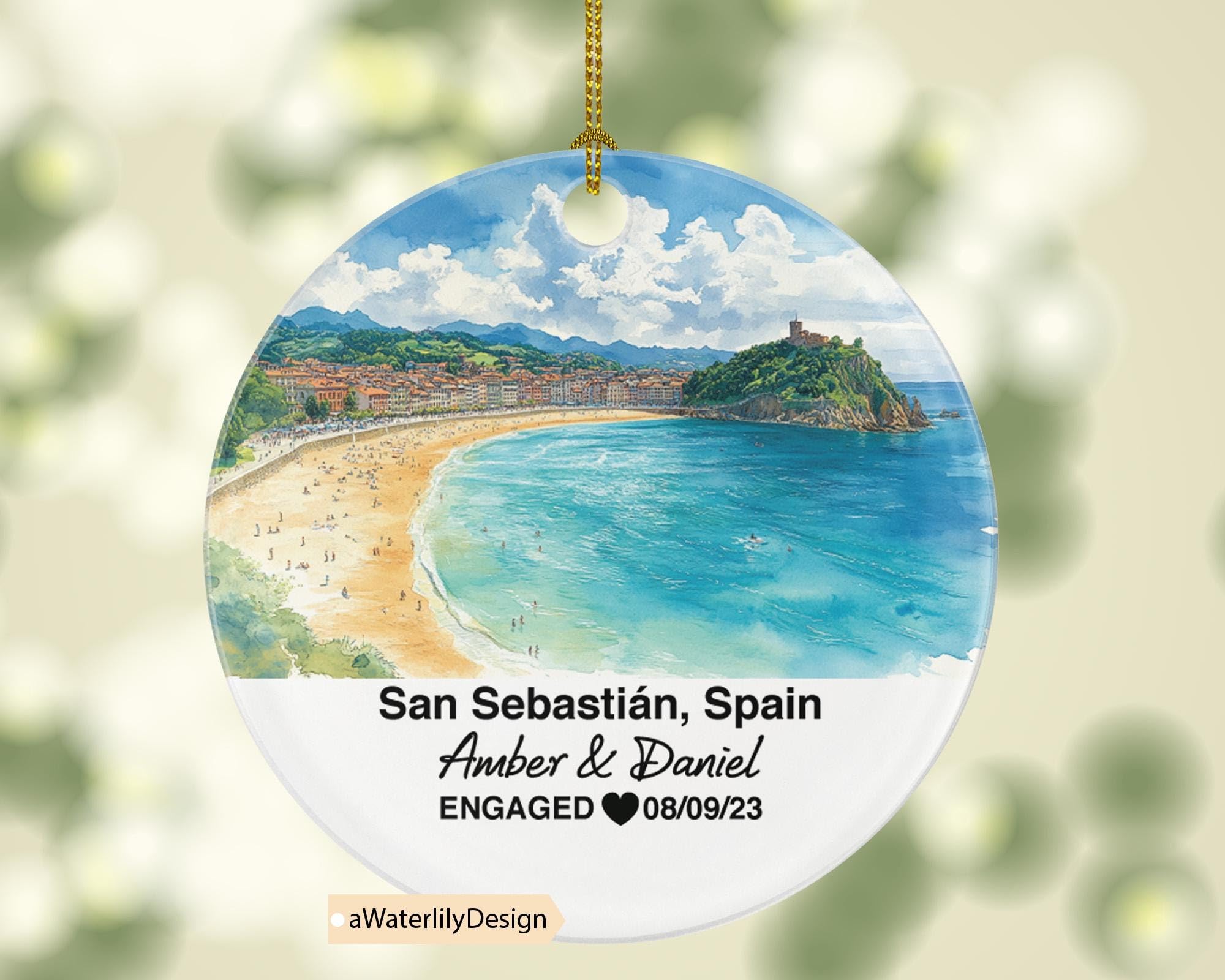 Honeymoon keepsake San Sebastián ornament