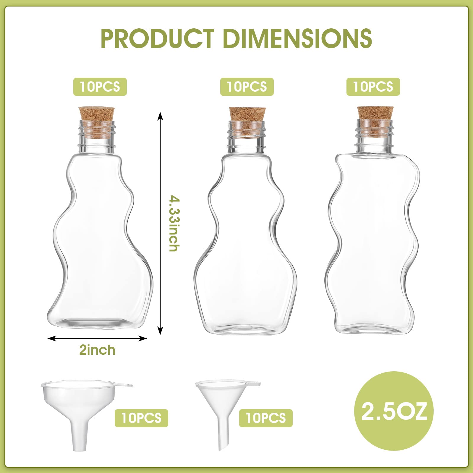 Three Styles mini plastic sand art bottles for crafts