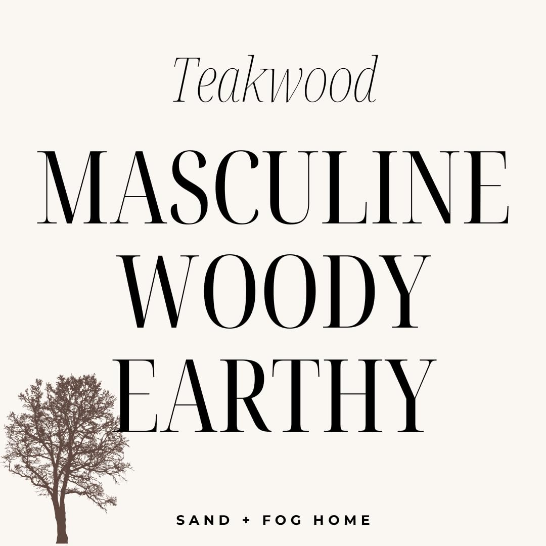 Gift-ready Sand + Fog Teakwood candle 12oz