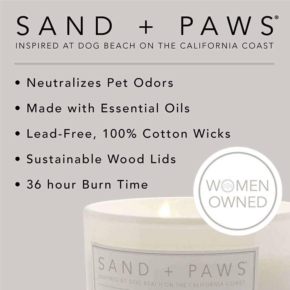 Reusable glass vessel Sand + Paws candle 12 oz