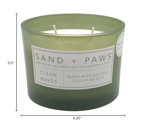 Sand + Paws candle packaging and presentation