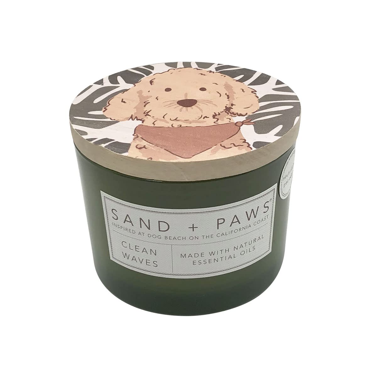 Sand + Paws scented candle 12 oz clean waves with lead-free wicks