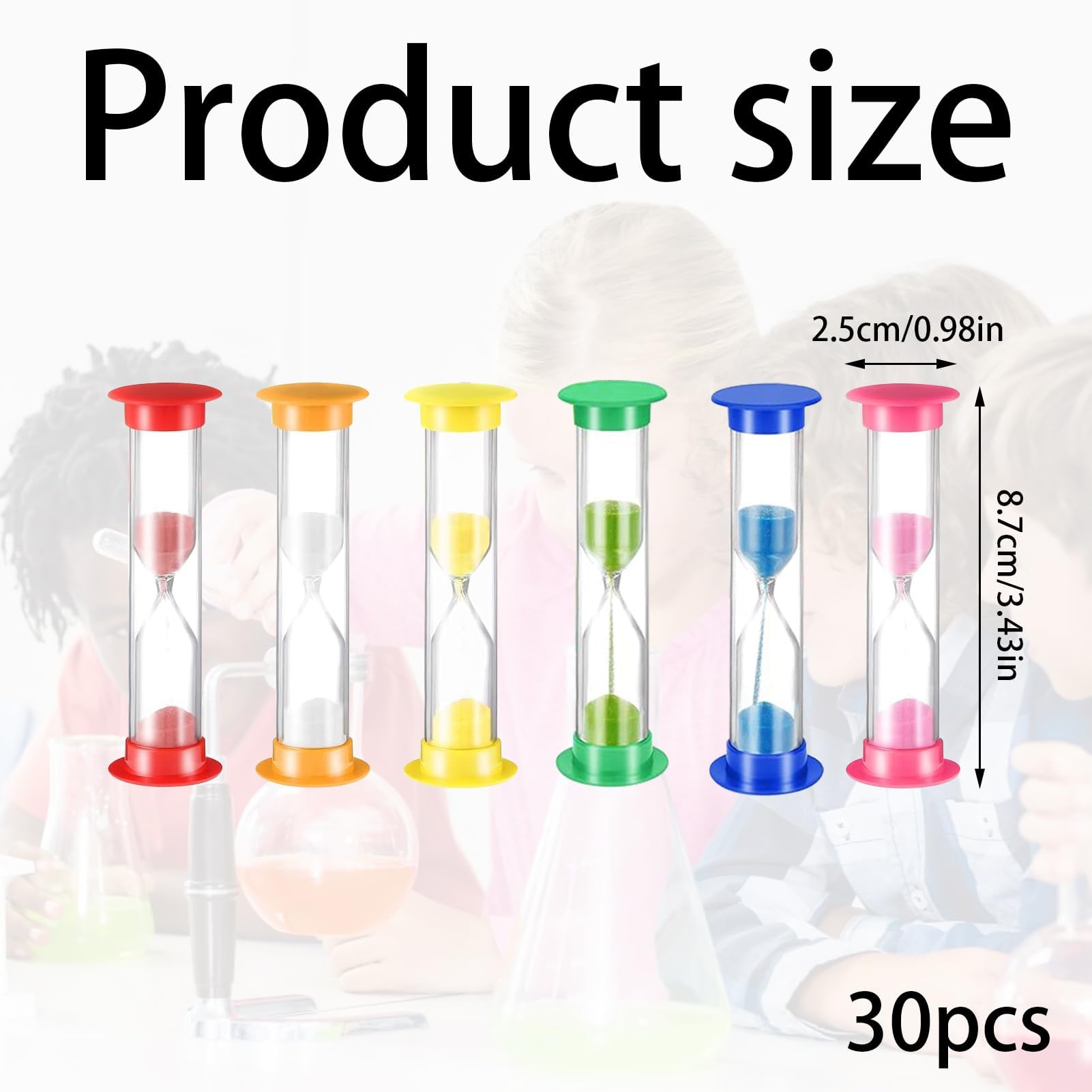 Orange 5 minute sand timer 1 x 3.43 inches 30-pack