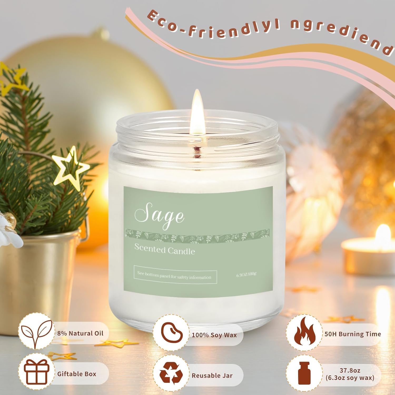 Sandalwood Rose candle from Scented Candles Gift Set for Women 6-Pack