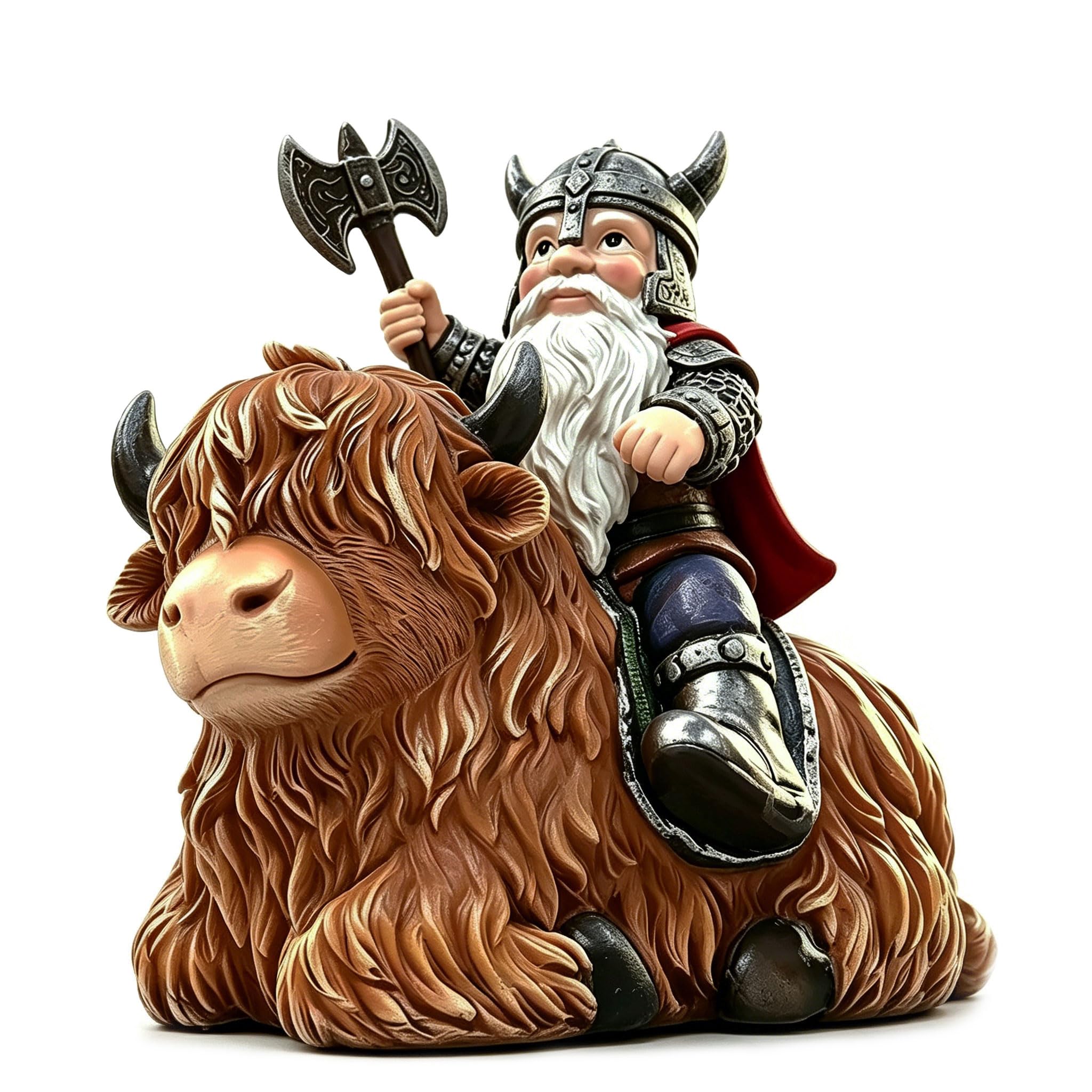 sangeren hand-painted Viking gnome statue close-up details