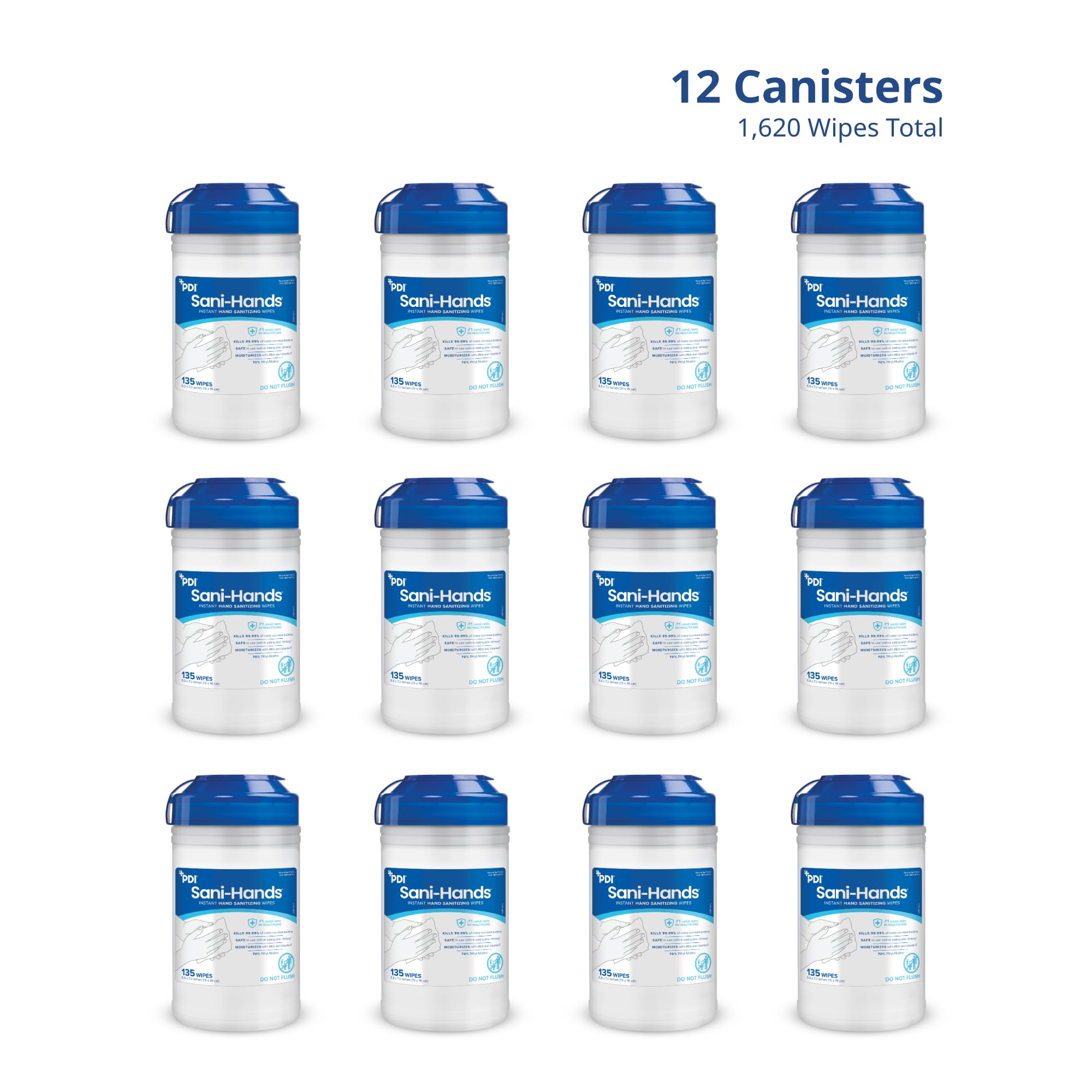 Sani-Hands Instant Hand Sanitizing Wipes canister packaging